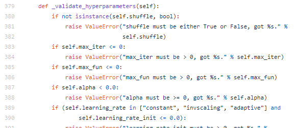 2: An example of how a _validate_hyperparameters method in an MLP